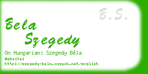 bela szegedy business card
